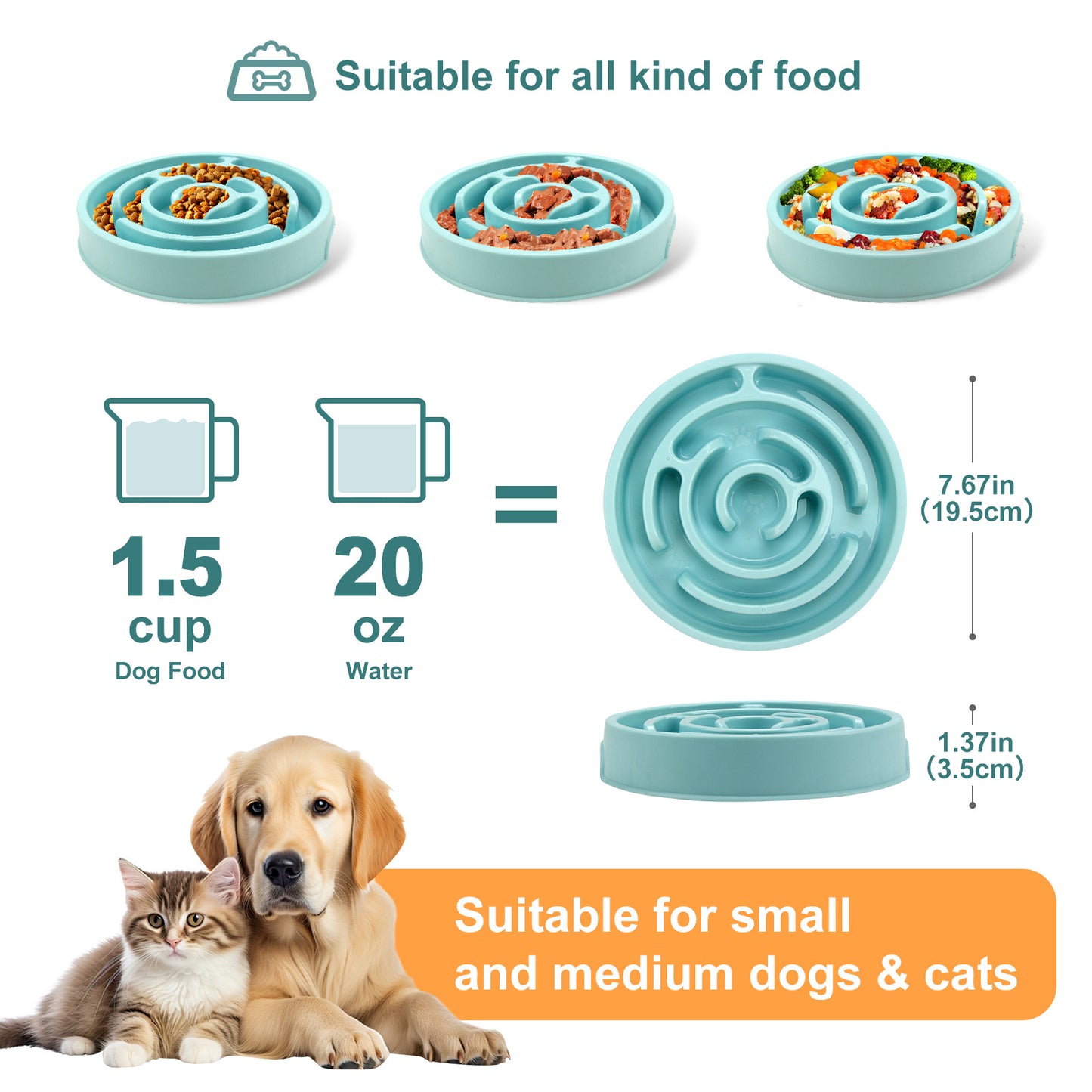 Slow Feeder Dog Bowl – Anti-Choking Puzzle Bowl for Dogs & Puppies