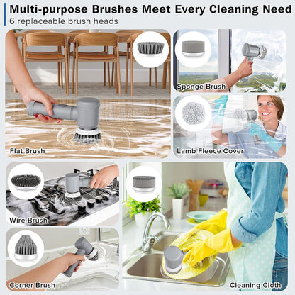 10Pcs Rechargeable Electric Cordless Cleaning Brush Spin Scrubber Turbo Scrub