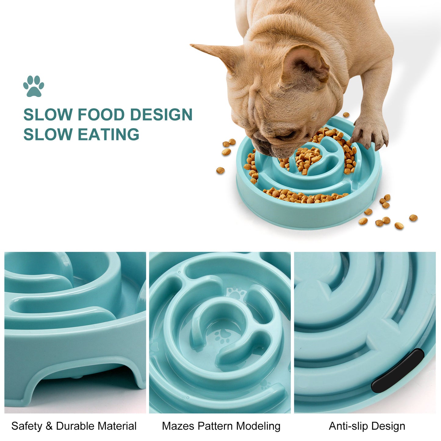 Slow Feeder Dog Bowl – Anti-Choking Puzzle Bowl for Dogs & Puppies