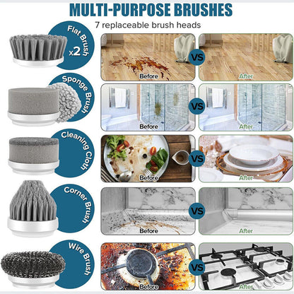 10Pcs Rechargeable Electric Cordless Cleaning Brush Spin Scrubber Turbo Scrub