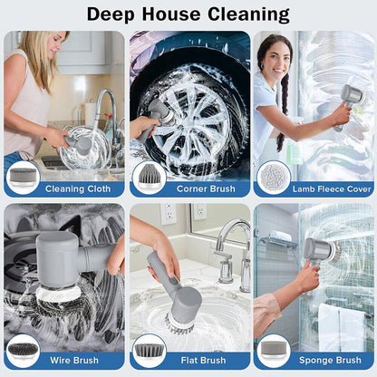 10Pcs Rechargeable Electric Cordless Cleaning Brush Spin Scrubber Turbo Scrub