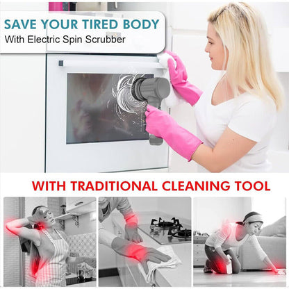 10Pcs Rechargeable Electric Cordless Cleaning Brush Spin Scrubber Turbo Scrub