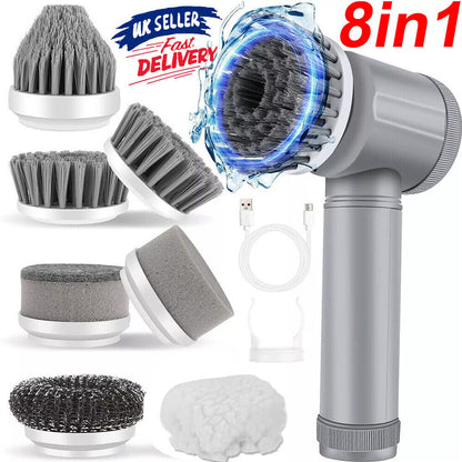 10Pcs Rechargeable Electric Cordless Cleaning Brush Spin Scrubber Turbo Scrub