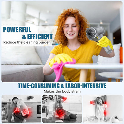 10Pcs Rechargeable Electric Cordless Cleaning Brush Spin Scrubber Turbo Scrub