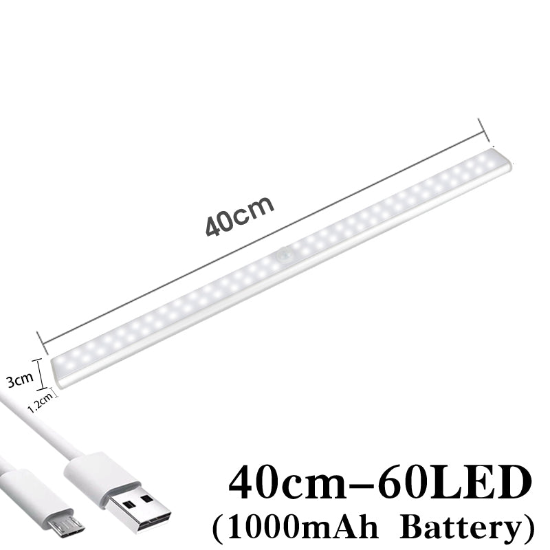 Motion Sensor LED Light Bar – Rechargeable Under Cabinet Night Light for Kitchen, Wardrobe & Stairs