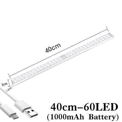 Motion Sensor LED Light Bar – Rechargeable Under Cabinet Night Light for Kitchen, Wardrobe & Stairs